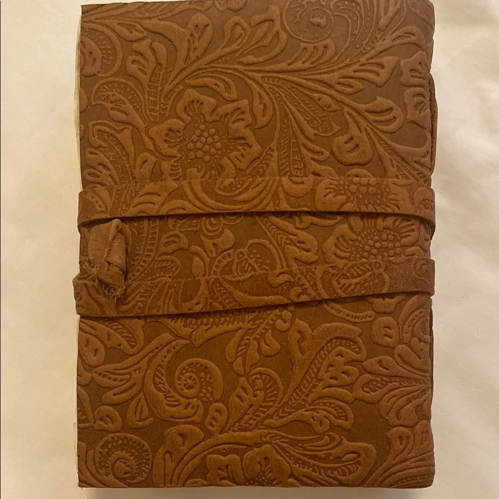 Floral Embossed Leather Notebook - Picture 2 of 8